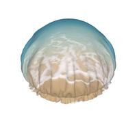 Sea Background1 Estampado Elegante Gorro de Ducha Reutilizable Gorro de Ducha Mujeres Gorro de Ducha Grande para Trenzas Pelo Largo