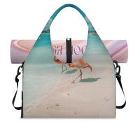 Sea Beach - Bolsa de lona deportiva con compartimento para zapatos, fin de semana, bolsa de equipaje para gimnasio, yoga, viajes, color, L, Bolsa de viaje