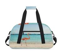 Sea Beach Flamingo - Bolsas de lona para niñas y niños, bolsa de viaje de fin de semana de 24 L, bolsa de deporte para gimnasio, práctica, color, 24 L, Organizador de bolsas