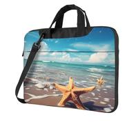Sea Beach - Maletín para portátil de 15.6 pulgadas, diseño de estrella de mar con correa para el hombro, portátil, a prueba de golpes, funda protectora de transporte para computadora para mujeres y
