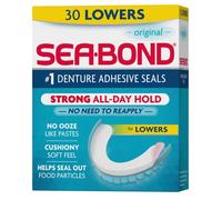 Sea Bond Sellos adhesivos de dentadura segura, inferiores originales, 30 unidades