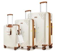 Sea choice Juego de Maletas 3 Piezas Set de 3 Maletas Rígidas Expandibles con Portavasos Ruedas 360° Equipaje Familiar