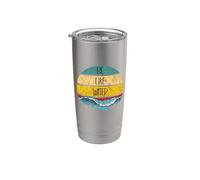 Sea Como El Agua Artes Marciales Taoísmo Océano Retro Arte Vaso térmico de acero inoxidable de doble pared