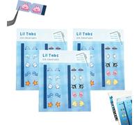 Sea Creatures Lil Tabs - Pegatinas plegables para cuaderno, más de 20 pestañas adhesivas de animales oceánicos, diseño fácil de alinear y plegar, pestaña adhesiva duradera para diarios (3PC)