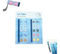 Sea Creatures Lil Tabs - Pegatinas plegables para cuaderno, más de 20 pestañas adhesivas de animales oceánicos, diseño fácil de alinear y plegar, pestaña adhesiva duradera para diarios (1PC)