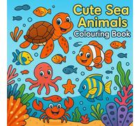 Sea cute animals: Simple colouring book