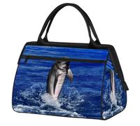Sea Dolphin - Bolsa de viaje para mujeres y hombres, 24 L, diseño de delfín de animales, bolsa de fin de semana, bolsa deportiva, gimnasio, viajes, durante la noche, color, 24 L, Organizador de bolsas