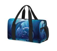 Sea Dolphins - Bolsa deportiva de lona para el fin de semana con delfines de semana, bolsa de viaje informal, para viajes, gimnasio, para niños, niñas, niños, mujeres y hombres