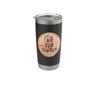 SEA EL CAMBIO Lincoln Penny. Motivacional e inspirador Vaso térmico de acero inoxidable de doble pared