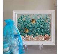 Sea Glass Art Kit, Sea Glass Art Kits for Adults, Resin Sea Glass Art Kit, Sea Glass Art & Craft Kit, DIY Resin Beach Art Kit, Resin Beach Art Kit for Home Decoration (Sea Turtle)