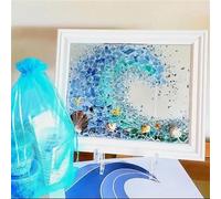 Sea Glass Art Kit, Sea Glass Art Kits for Adults, Resin Sea Glass Art Kit, Sea Glass Art & Craft Kit, DIY Resin Beach Art Kit, Resin Beach Art Kit for Home Decoration (Sea Wave)