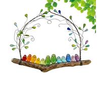 Sea Glass Bird - Colorful Handmade Decor | Sea Glass Bird Perch for Birthday, Balcony, Garden, Indoor, Outdoor, Window, Home, and Nature Lovers, Adding Charm to Any Space