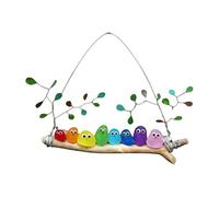 Sea Glass Birds, Rainbow Branch Decor, Handmade Perch Art, Friendship Gift Ornament, for Birthday Balcony Garden Indoor Outdoor Nature Lovers Window Home Decoration Display Gift Use