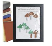 Sea Glass Photo Frame - Frosted Tumbled Mushroom Design, Coastal Desktop Decoration Picture Display Stand, Rustic Beach Style Tabletop Holder Showcase Piece, Nautical Weathered Glass Memory
