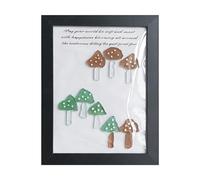 Sea Glass Picture Frame - Mushroom Shaped Table Decor for Coastal Style | Iridescent Glass Design with Sturdy Base & Elegant Finish for Homeowners Beach House Collectors Home Office Dorm Living Room