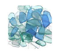 Sea Glass Pieces for Crafts, Weddings & Home Decor - Frosted Flat Glass in Blue, White & Green (11 Oz) Blue, White, Green