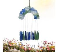 Sea Glass Sun Catcher - Acrylic Dynamic Light Sea Glass Pendant, 9.44x5.90inches Colorful Window Suncatcher Decor, Hanging Crystal Style Light Reflector for Wall Home Decoration Gift