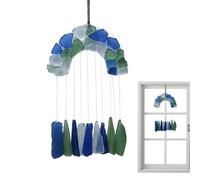 Sea Glass Sun Catcher | Acrylic -Style Window Suncatcher Light Reflector Hanging Decor 24 × 15 cm Blue Green Recycled Sea-Inspired Decorative Panel | Balcony Garden Porch Living Room Window Art Ligh
