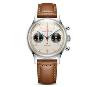 SEA-GULL 1963 ST1901 - Reloj de pulsera mecánico para hombre, cronógrafo, cuerda manual, serie Aurora, relojes piloto de aviación con correa de cuero de cristal de zafiro, cronómetro impermeable de 5