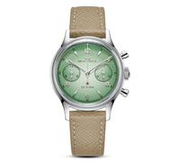 SEA-GULL 1963 ST1901 - Reloj de pulsera mecánico para hombre, cronógrafo, cuerda manual, serie Aurora, relojes piloto de aviación con correa de cuero de cristal de zafiro, cronómetro impermeable de 5