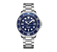 Sea Gull Reloj automático de Buceo para Hombre, Resistente al Agua de 200 m, Cristal de Zafiro, Pulsera de Acero Inoxidable 316L, Caja Trasera grabada de Pulpo