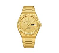 SEA-GULL Reloj automático para hombre, reloj de pulsera mecánico con esfera Cloud Thunder Guilloche, calendario dual, acero inoxidable, cristal de zafiro, 38 mm, 1075A, dorado