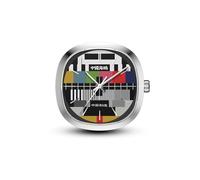 SEA-GULL Reloj de mesa vintage con esfera de TV 70 aniversario, movimiento de cuarzo retro de 45 mm, caja de acero inoxidable 316L, resistente al agua de 3 bares, D1051