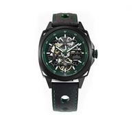 SEA-GULL Reloj mecánico automático Seagull ahuecado para hombre, reloj mecánico de negocios, impermeable, luz nocturna, reloj de acero 316L, reloj deportivo con cinturón de cuero, 7067HK, verde