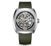 SEA-GULL Reloj mecánico para hombre de gaviota 2024 de 44 mm, esfera de esqueleto, reloj de pulsera de lujo para hombre, zafiro, acero inoxidable, resistente al agua, 6167, verde, Correa