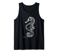 Sea Horse Fish Line Art Art de Animales Marinos Biólogo Marino Camiseta sin Mangas