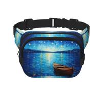 Sea in Starlight Fitness - Bolsa de hombro de viaje, moderna e informal, riñonera cuadrada de doble capa, color negro, talla única, Negro, One Size