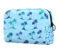 Sea Islands with Palm Trees - Neceser para mujer, neceser de viaje, bolsa organizadora de maquillaje grande con cremallera, multicolor, 18.5x7.5x13cm/7.3x3x5.1in, Neceser