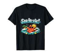 Sea-la-Vie Estrella de mar Juego de Palabras Lindo Playa Olas gráfico Camiseta