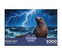 Sea León 1000 Piezas De Rompecabezas para Adultos, Puzzle Océano tormentoso Adultos, Juego Familiar Productos Lúdicos Creativos 38x26cm/1000pcs