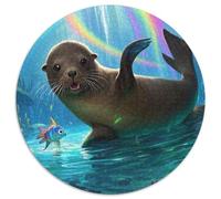 Sea León Rompecabezas Circular 1000 Piezas Vida Silvestre Impossible Exclusivo De Amazon para Adultos Y Niños 1000pcs (67.5x67.5cm)