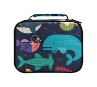 Sea Life - Estuche de gran capacidad para lápices de colores, ballena, tiburón, pez espada, pez espada, organizador de marcadores, #01, Talla única, Encantador