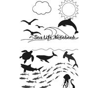 Sea Life Notebook | 6 x 9” unique interior | Ocean Creatures Design | 100 Pages black and white notebook: Beautiful sea-inspired journal featuring ... lovers, students, travelers, and writers