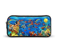 Sea Life Tropical Fishes - Estuche divertido para bolígrafos, lápices de alta capacidad, bolsa de papelería, organizador de cosméticos para hombres y mujeres, Estilo:, 22*12*5cm, MHXYZHW