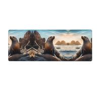 Sea Lion on The Rocks - Alfombrilla extragrande para teclado y mouse (12 x 31.5 pulgadas), adecuada para ordenadores, consolas de juegos, etc., adecuada tanto para oficina como para estudio, mejorando