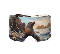 Sea Lion on The Rocks - Diadema unisex para dormir de lado, máscara para dormir y orejeras (26.8 x 4.3 pulgadas), orejeras ajustables para interiores y exteriores, viajes, yoga, cómodas