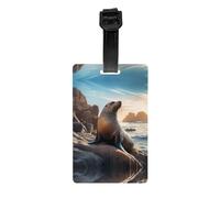 Sea Lion on The Rocks - Etiquetas de equipaje, etiquetas colgantes de viaje para maleta, mochilas escolares para niños, bolsas, bolsas de deporte, maletines, bolsas de golf, cubierta de privacidad