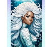 SEA MERMAID * COMPOSITION NOTEBOOK Journal Diary -Ocean Marine Folk Tale- Black African American Islander Girl: ֍Wide Rule֎OFFICE SCHOOL SUPPLY-PARTY ... Teen Homeschool College Ivy League University