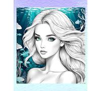 SEA MERMAID * COMPOSITION NOTEBOOK Journal Diary -Ocean Marine Folk Tale Lore- Cartoon Manga Anime Cosplay Style Art - Girl Lady Woman: ֍Wide ... Teen Homeschool College Ivy League University