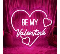 Sea mi Valentine Neon Sign Romántico Rosa LED Letras Luz Up Sign para Decoración de Pared San Valentín Luz de neón para Niñas Habitación Dormitorio Ambiente Decoración Día de San Valentín Amantes