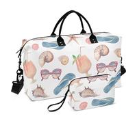 Sea Ocean - Bolsa de viaje para artículos personales, bolsa de gimnasio, bolsa de aseo para yoga, plegable, color blanco