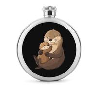 Sea Otter Mom Flask - Botella de vino portátil de acero inoxidable para licor, bonita botella de vino
