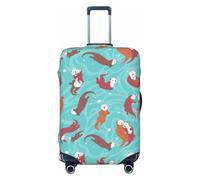 Sea Otters Family In Blue Water - Fundas elásticas para equipaje de viaje, 45,7 a 81,3 cm, Black, XL