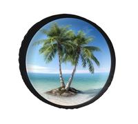 Sea Palm Trees - Cubierta para neumático de repuesto de piel de PVC, a prueba de polvo, impermeable, cubierta de neumático Jeep para cámper, remolque de caravana, camión, SUV, diámetro de 28-34