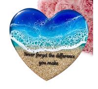 Sea Pocket Heart, Inspired Heart Shaped Decor, 3.15x3.15 inches Small Token Collection, Calming Decorative Keepsake for Women Meditation, Teacher Desk Student Favor Party