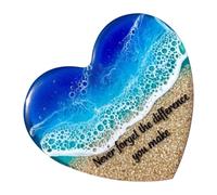Sea Pocket Heart, Sea Heart Shaped Decor, Smooth Polished Stone with Natural Texture and Comfort Feel, Decorative Ornament for Women Memorial Meditation Student Workplace Favor Party Collection